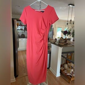 Brooks Brothers pink bodycon ruched waist Dress women’s size 4